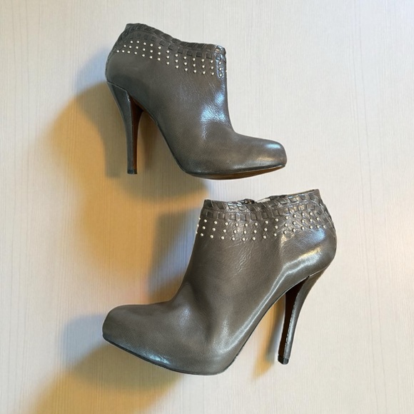 Enzo Angiolini Brown Leather Whipstitch Trim Ankle Boots Women’s 7.5 - Picture 1 of 12